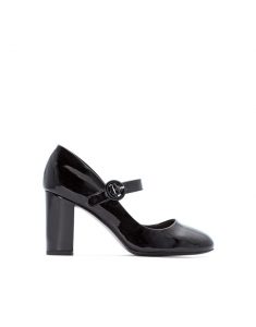 Varnished Heeled Pumps with Buckle Strap - Best shoes to wear to work 