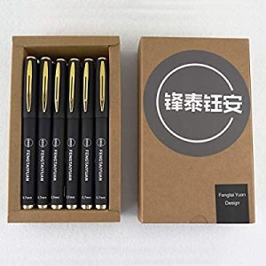 Fengtaiyuan 07P18, Fine Point 0.7mm, Gel Ink Rollerball Pens, Black Ink- essential stationery