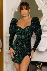 emerald sequin dress