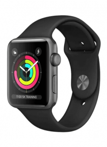  Apple Watch series 3-38mm GPS Space Gray Aluminum Case with Sport Band Black 