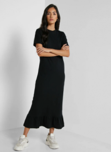 black tired dress namshi fashion